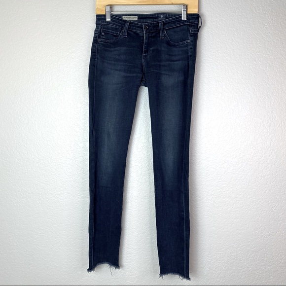 AG ADRIANO GOLDSCHMIED Dark Raw Hem the Absolute Legging Skinny Jeans Denim 25R - Picture 2 of 14